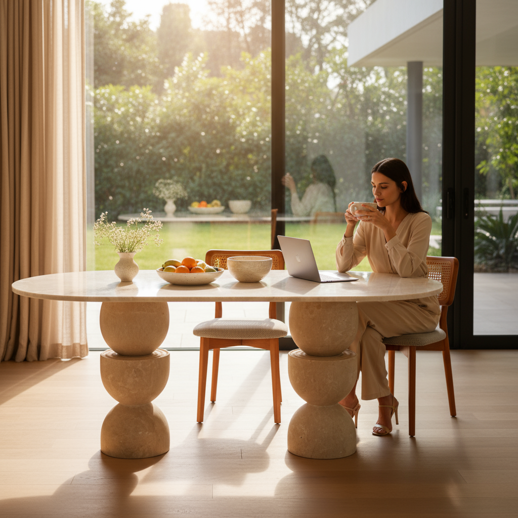 Doğal Traverten Yemek Masası Fiyatları | Sia Art Design