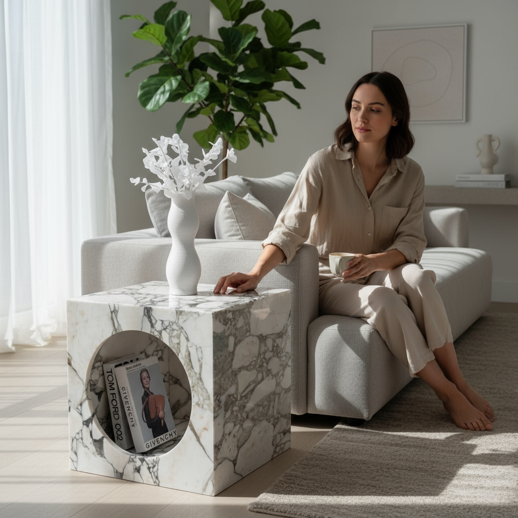 Doğal Traverten Orta Sehpa Modelleri