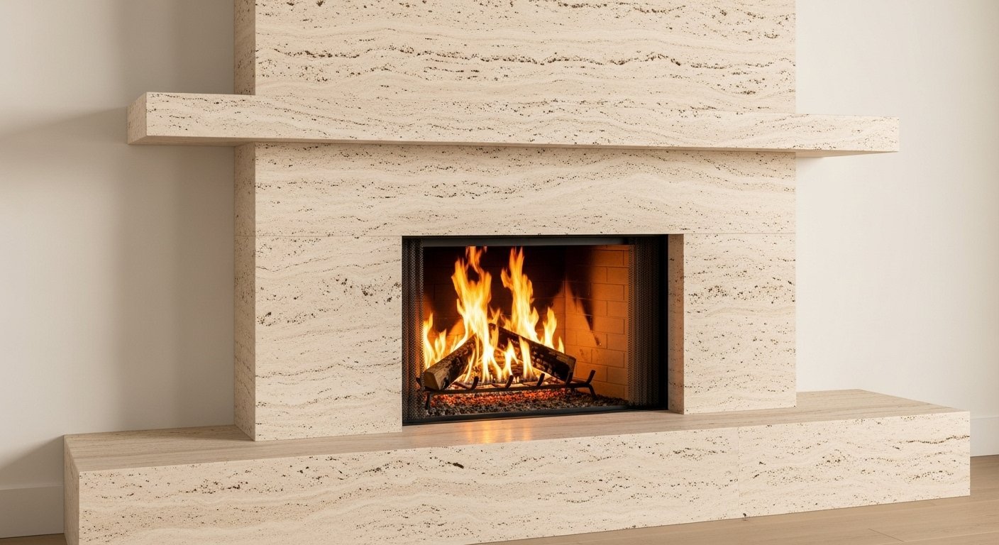 Traverten Mermer Şömine Modelleri