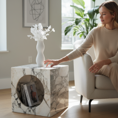 SIA VİOLET - Doğal Mermer Yan Sehpa