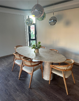 SIA KONİK -Doğal Traverten Mermer Yemek Masası