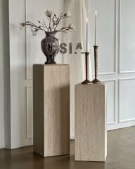 SIA KÜPLER- Doğal Traverten Mermer 2'Lİ Yan Sehpa