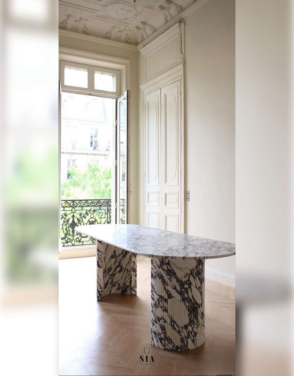 SIA ZETTO - Doğal Viola Mermer Yemek Masası