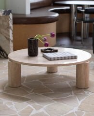 SIA VİAN - Doğal Traverten Mermer Orta Sehpa