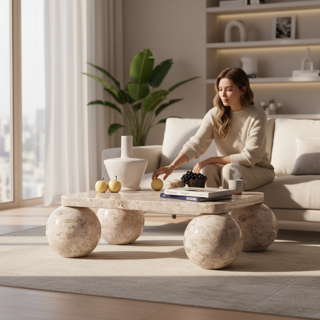 SIA-Doğal Traverten Orta Sehpa