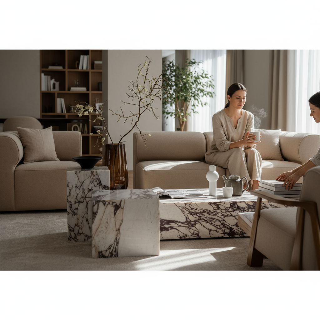 SIA-Doğal Mermer Orta Sehpa