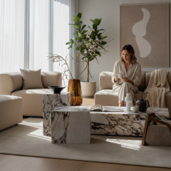 SIA-Doğal Mermer Orta Sehpa