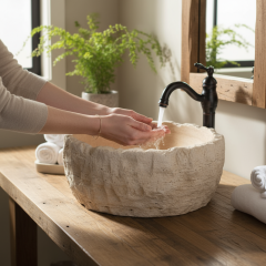 SIA-Doğal Traverten Lavabo