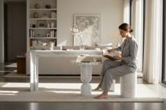 Doğal White Mermer Dresuar