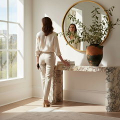 Doğal Calacatta Viola Mermer Dresuar