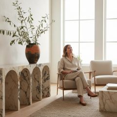 Doğal Calacatta Viola Mermer Dresuar