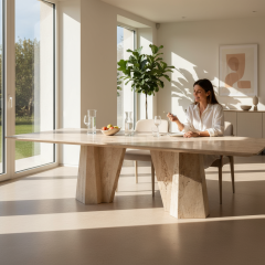 SIA-Doğal Traverten Yemek Masası