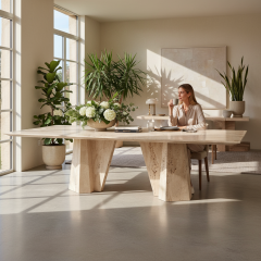 SIA-Doğal Traverten Yemek Masası