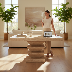 SIA-Doğal Traverten Yemek Masası