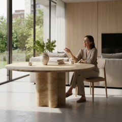 SIA-Doğal Traverten Yemek Masası