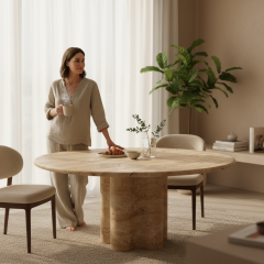 SIA-Doğal Traverten Yemek Masası