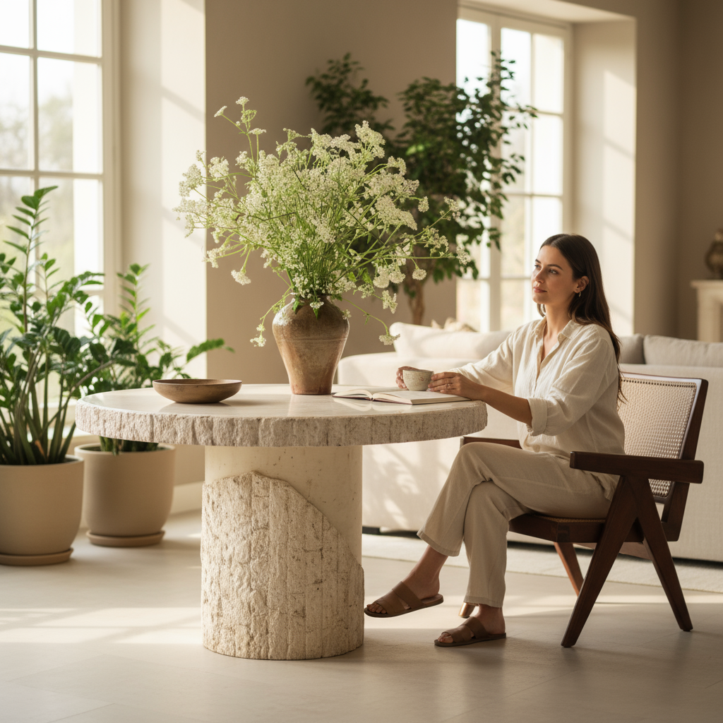 SIA-Doğal Traverten Yemek Masası