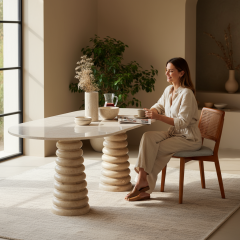 SIA-Doğal Traverten Yemek Masası