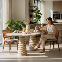 SIA-Doğal Traverten Yemek Masası