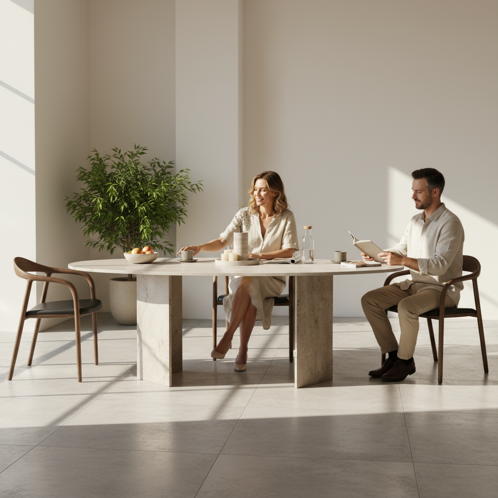 SIA-Doğal Traverten Yemek Masası