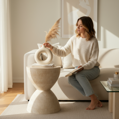 SIA-Doğal Traverten Yan Sehpa