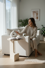 SIA-Doğal Traverten Yan Sehpa