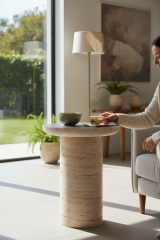 Doğal Traverten Yan Sehpa