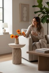 SIA-Doğal Traverten Yan Sehpa