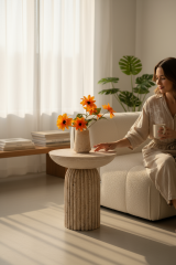 Doğal Traverten Yan Sehpa