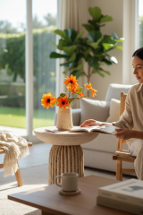 Doğal Traverten Yan Sehpa