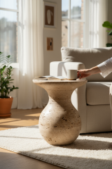 Doğal Traverten Yan Sehpa