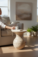 Doğal Traverten Yan Sehpa