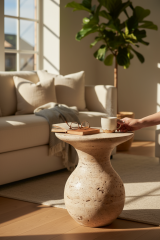 SIA-Doğal Traverten Yan Sehpa