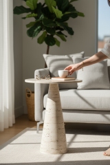 Doğal Traverten Yan Sehpa