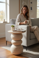 Doğal Traverten Yan Sehpa