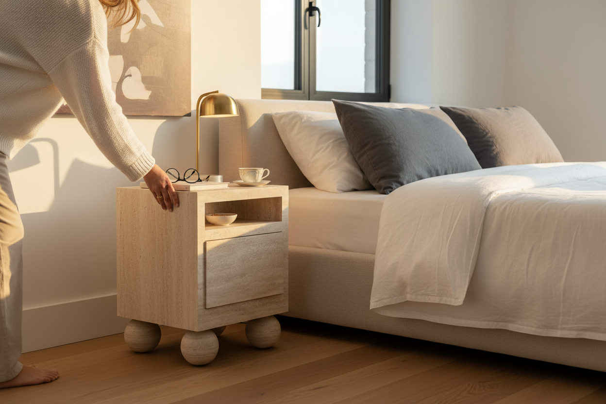 SIA-Doğal Traverten Komodin