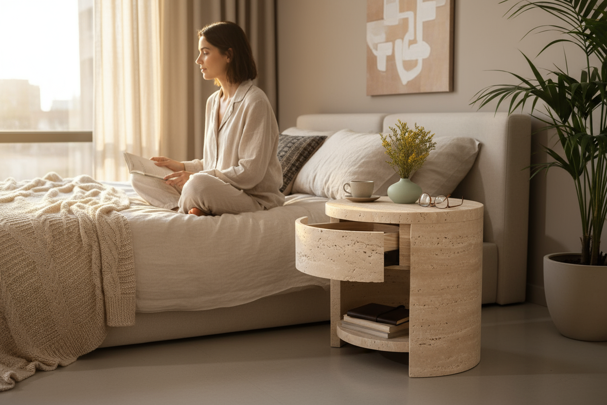 SIA-Doğal Traverten Komodin