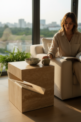 Doğal Traverten Yan Sehpa