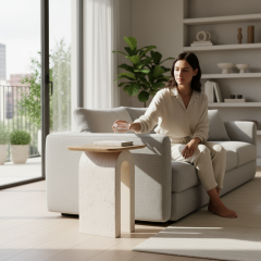 SIA-Doğal Traverten Yan Sehpa