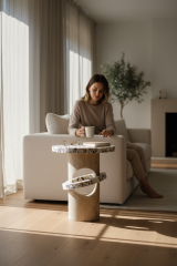 SIA-Doğal Traverten Yan Sehpa