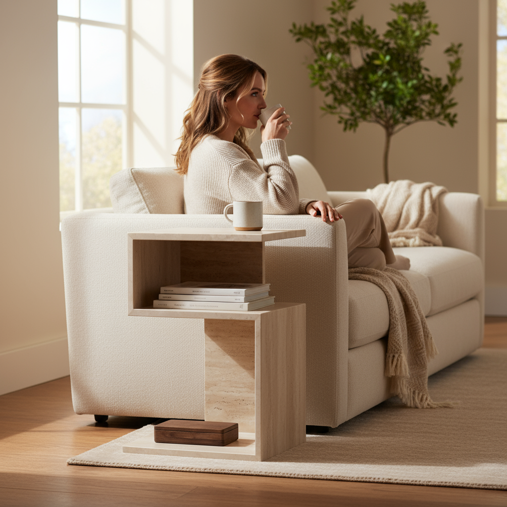 SIA-Doğal Traverten Komodin