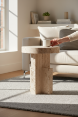 SIA-Doğal Traverten Yan Sehpa