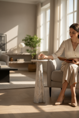 SIA-Doğal Traverten Yan Sehpa