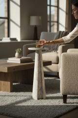 SIA-Doğal Traverten Yan Sehpa