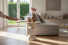 Doğal Mermer Yan Sehpa