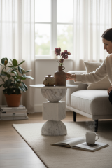 Doğal Mermer Yan Sehpa