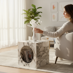 SIA-Doğal Mermer Yan Sehpa