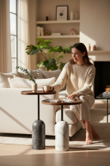 SIA-Doğal Mermer Yan Sehpa