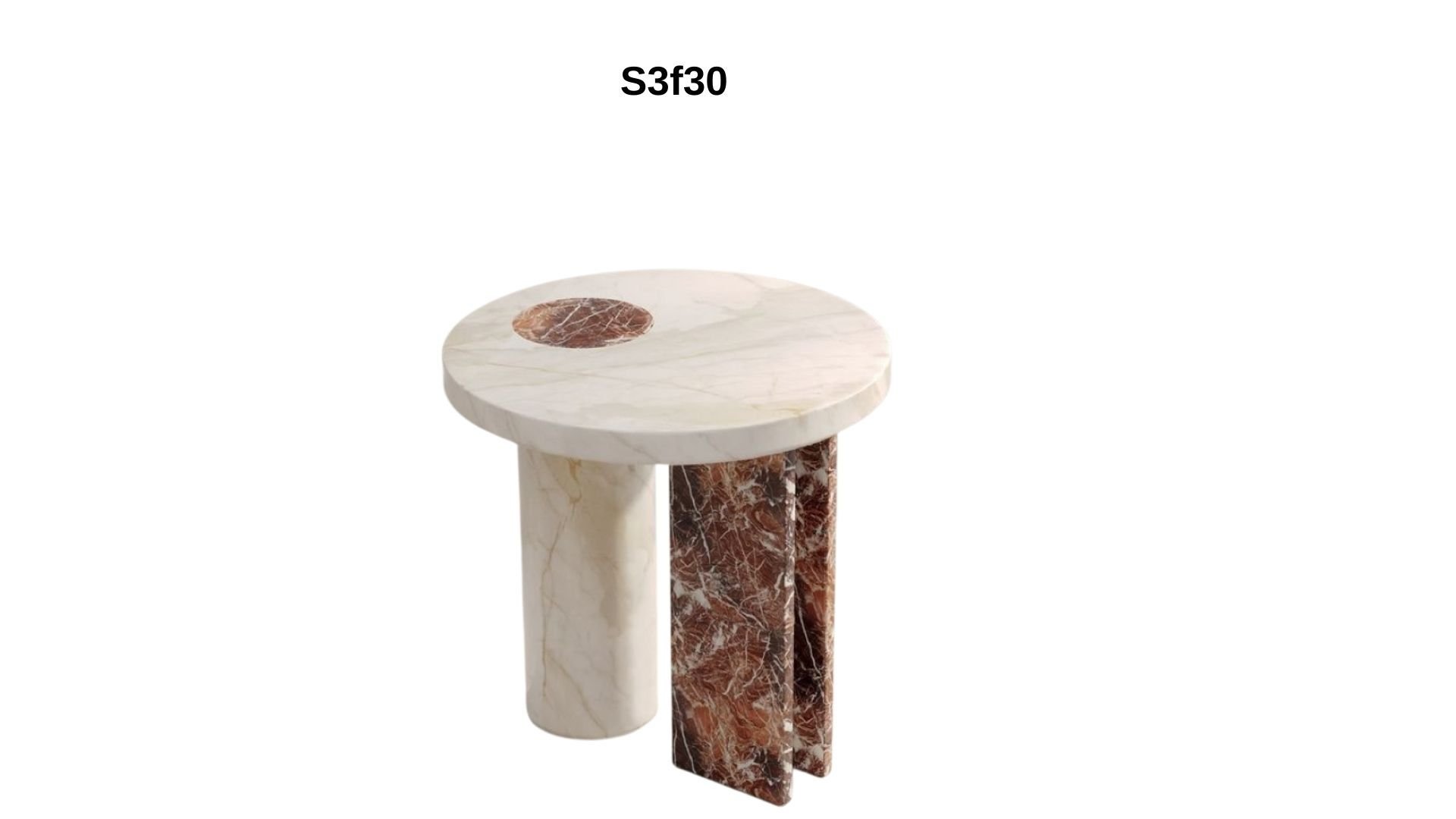 Doğal Rosso Levanto Mermer Yan Sehpa