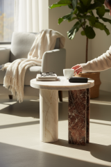 Doğal Rosso Levanto Mermer Yan Sehpa